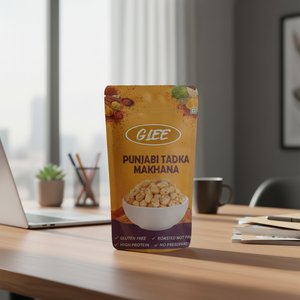 Glee Impex Tadka Punjabi Bajo en Grasa con Makhana, Bolsa de 50g |   Snack de Nuez Tostada Picante Sin Gluten, Paquete de Marca Privada - Product Image 3