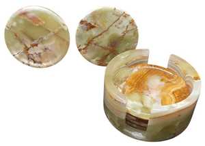 Ensemble de 6 sous-verres en onyx vert faits à la main, ronds, 4 pouces, sous-verres en pierre naturelle, décoration d'intérieur - Product Image 6