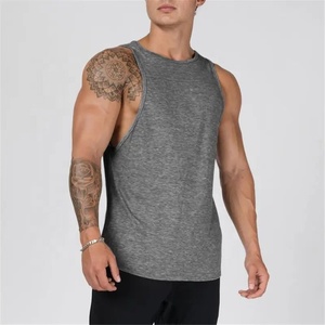 Custom logo Bodybuilding Manufactures Men Crew Neck tank Top Solid Color Custom logo Men's Sports Wear Gym T-shirt tank Top - Product Image 6