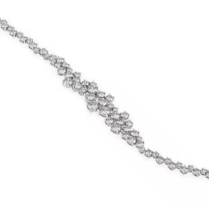 14K White Gold Adjustable Round Cut Lab Grown Diamond Moissanite Bracelet & Bangle For Her - Product Image 3