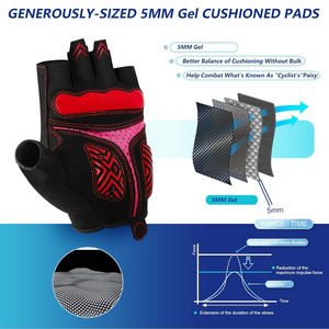 Gants de course à demi-doigts en gros pour le cyclisme, gants de course de VTT respirants avec tissu rembourré absorbant - Product Image 2