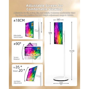 Écran intelligent portable IPS de 25 pouces, type C, haut-parleurs stéréo Hi-Fi, stockage HD OS, longue durée de vie de la batterie, support réglable sur roulettes - Product Image 2