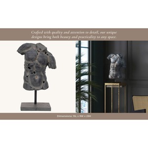 Sculpture vintage de corps d'homme noir, élégant accent décoratif pour salon contemporain, bureau ou étagère, vente en gros en provenance d'Inde - Product Image 3