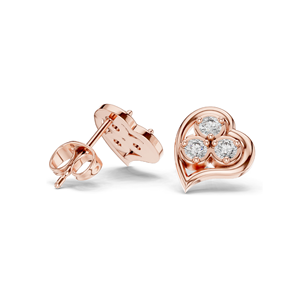 ต่างหูเพชรทรงหัวใจ 0.39 กะรัต เพชร CVD ความใส VVSVS EF  ทอง 18KT, 14KT, 10KT และเงิน 925  โมอิสซาไนต์ - Product Image 4