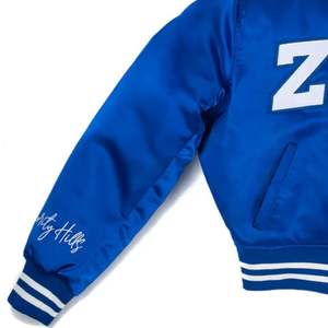 Zeta Royal Vintage Bomber Satin Jacket Greek Apparel Embroidered Patches Rib Cuffs True Fit Classic Sorority Style 1920 Design - Product Image 5