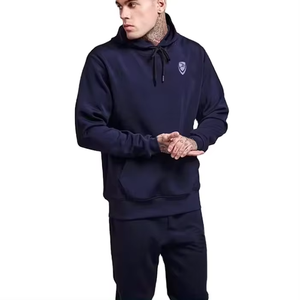 Sweat à capuche pour homme en coton 100% poids lourd, coupe classique, logo personnalisé brodé, col à capuche, hiver - Product Image 4
