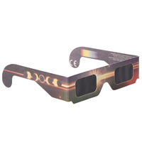 Lunettes d'éclipse solaire en carton certifiées ISO 12312-2 2026 & 2027, vente en gros, impression personnalisée neutre, verres PET, unisexe