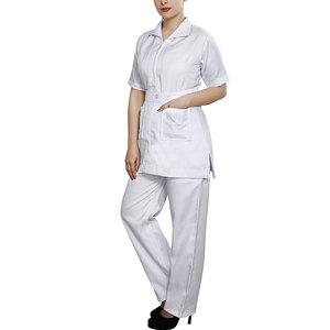 Uniforme de hospital no tejido, traje blanco elástico para mujer, venta al por mayor - Product Image 2