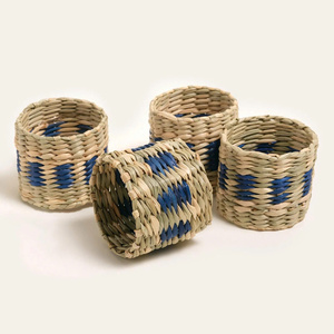 Anillo de Servilleta de Estilo Boho, Tejido a Mano con Pasto Marino, Decoración Natural para Mesa de Hogar y Eventos - Product Image 1
