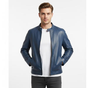 Veste de moto en cuir de mouton de haute qualité pour hommes, conception personnalisée, vêtements d'extérieur chauds pour l'hiver, fournisseur en gros OEM, usine - Product Image 1