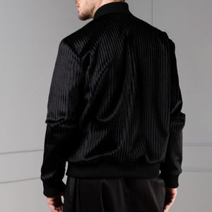 Vente en gros Chaqueta De Baseball de haute qualité grande taille hommes recadrée noir fausse fourrure manteau Bomber veste collège pour hommes - Product Image 2