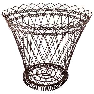 Rounded Black Metal <b>Laundry</b> <b>Basket</b> with Iron Wire Household Usage for Dirty Clothes Storage Black Finished <b>Laundry</b> Bags <b>Baskets</b> - Product Image 6