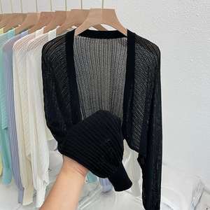 Cárdigan Casual de Invierno de Punto de Seda de Hielo 100% Algodón para Mujer con Cierre de Botones y Cuello en V - Product Image 2