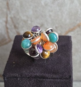 Wholesale Custom Bezel Setting <b>Quartz</b> Women's Engagement <b>Ring</b> Handcrafted Multiple Gemstones Trendy Wedding Gift OEM Option - Product Image 4