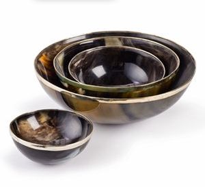 <b>WATERS</b> BUFFALO HORN BOWL FOR SERVING FOOD UNIQUE decorative horn bowl for centerpieces Sustainable horn bowl - Product Image 3