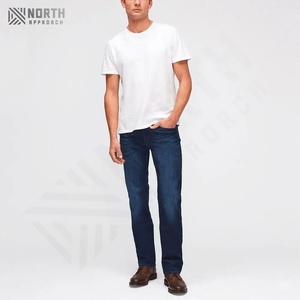 Pantalones Vaqueros de Mezclilla de Alta Calidad para Hombre, Pantalones Vaqueros Personalizados, Pantalones Vaqueros de Mezclilla Lavados, Pantalones Vaqueros Rectos de Mezclilla Sólida, Venta al por Mayor OEM - Product Image 1