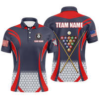 Camisetas de Billar con Estampado Digital y Tejido Sólido para Hombres y Mujeres, Torneo de Billar, Snooker, ODM, 100% Poliéster