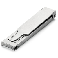 QNQ Coupe-ongles portable mini pour bébé en acier inoxydable, ultra-fin, pliable, automatique, à mâchoires larges, pour voyage
