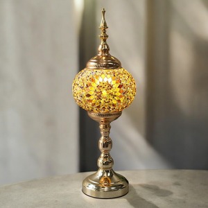 DIY Handmade Multicolor Glass Table Lamp with Marrakech Design Turkish Style Dome Shade Simple Electric Body and Power Supply - Product Image 1