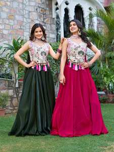 Lehenga choli ผ้าชุดผ้าไหมบริสุทธิ์บริสุทธิ์บริสุทธิ์มีชุดผ้าไหม - Product Image 6