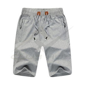 Short de baseball d'été pour hommes 100% coton Taille élastique Séchage rapide Respirant Haute qualité Sports Workout Gym Zip Pockets Athletic - Product Image 1