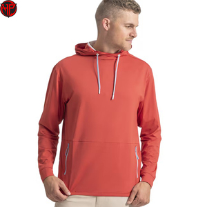 Sweat-shirt à capuche gaufré pour homme avec poche, coupe classique, tricoté, décontracté, pour la gym et le golf - Product Image 1