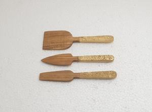 Juego de cubiertos con mango de hormigón y madera Natural para cocina, juego de cubiertos de alta calidad con tenedor y cuchara de madera - Product Image 2