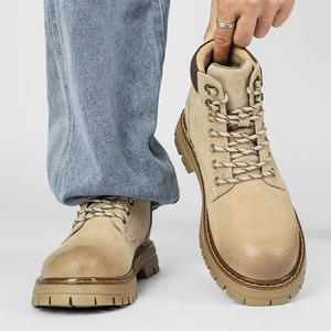 Botas Amarillas para Hombre, Otoño-Invierno 2026, Nuevas, de Piel de Cerdo de Primera Capa, Botas Cortas Casuales Estilo Martin, Botas Cálidas para Motocicleta - Product Image 3