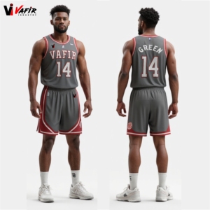 Maillot de basket-ball réversible 100% polyester imprimé personnalisable personnalisé respirant antibactérien entraînement à séchage rapide - Product Image 6