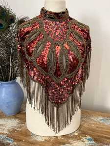 Elegante capa burlesca Hermoso bordado Hebras de cuentas Lentejuelas para ocasiones festivas con perlas Sujetadores naturales - Product Image 2