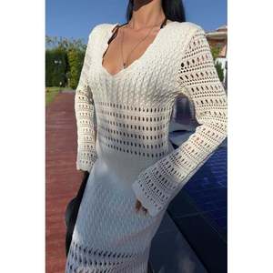 Vestido con Detalle Calado y Mangas Estilo Español 2840, Vestido Informal Transpirable con Cintura Natural - Product Image 1