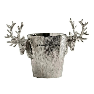 ถังอลูมิเนียมทำด้วยมือทำจากโลหะมาใหม่พร้อมด้ามจับด้านข้างถังน้ำแข็งแชมเปญสำหรับบาร์ร้านอาหาร - Product Image 5