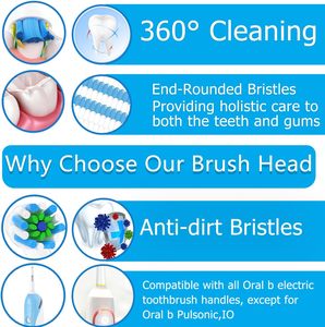Nano-Silver Infused <b>Round</b> Toothbrush Head Refills Generic for Oral Bs Electric <b>Brush</b> Heads Wholesale OEM Factory - Product Image 3