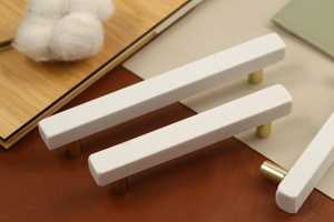 มือจับประตูหินอ่อนหรูหราสไตล์อาร์ตเดโค ทนทาน สำหรับบ้าน สำนักงาน โรงแรม ตู้เสื้อผ้า ฮาร์ดแวร์งานฝีมือระดับพรีเมียม - Product Image 2