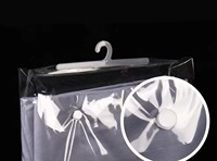 Cintre en plastique transparent recyclable de qualité supérieure en PVC de 0,15 mm, étanche, pour sacs textiles, emballage de literie, avec bouton-pression 3 côtés