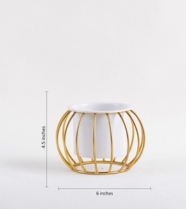 แจกันดอกไม้2ชุดสีทองขนาดเล็กตกแต่งโต๊ะสำนักงานตกแต่งโต๊ะโรงแรมแจกันดอกไม้สไตล์โมเดิร์น - Product Image 3