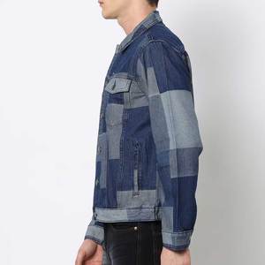 Service OEM/ODM Veste en jean vintage à l'aspect attrayant Qualité supérieure Coupe classique Couleur personnalisée Col montant à capuche Homme - Product Image 2