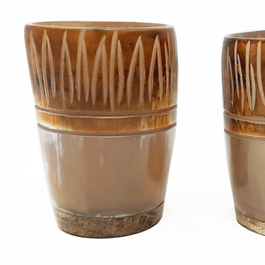 Taza para beber de cuerno de buey hecha a mano elegante estilo náutico Medieval forma Natural tallado de animales pulido para decoración de Navidad - Product Image 5