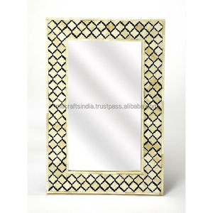 Venta caliente Marco de espejo de diseño marroquí accesorios decorativos de pared modernos con incrustaciones de hueso precio razonable para la decoración del hogar - Product Image 1