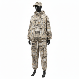 Women Windbreaker Set High Density Polyester Fabric Soft Touch Windproof Sublimation Print Custom Logo plus size windbreaker Set - Product Image 4