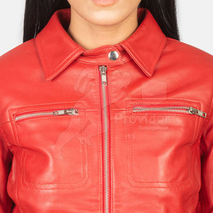 Chaqueta de cuero de alta calidad para mujer Chaqueta de cuero de mujer MOQ bajo Chaqueta de cuero de mujer recién llegada - Product Image 5
