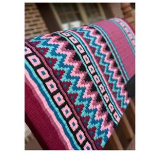 ผ้าห่มอานม้าทำจากขนสัตว์เส้นใยโพลีคอตตอนชนิดทนทานสำหรับกิจกรรมขี่ม้าแบบตะวันตกและการแข่งขันขี่ม้า - Product Image 1