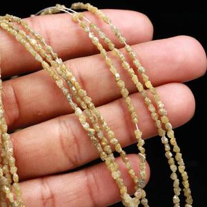 Diamant brut jaune de haute qualité, diamant brut non taillé, rondelles, pépites, bijoux personnalisés, 15 pouces de long, 100% naturel - Product Image 3