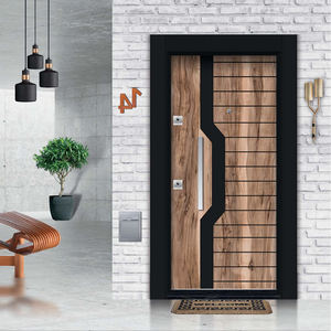 Puerta Principal de Madera de Lujo Moderna con Diseño Geométrico Único para Arquitectura de Alta Gama - Product Image 1