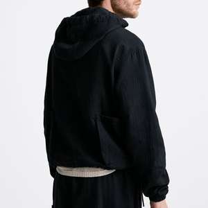 Custom High Quality 100% Cotton Tracksuit Oversized Embroidery <b>Patch</b> 2 Piece Sets Sweatsutis <b>Men</b> Zip up Hoodie and <b>Shorts</b> Set - Product Image 3