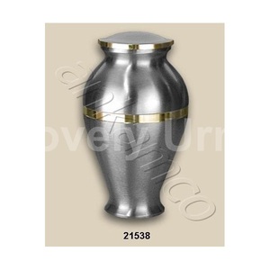 Urna de cremación de plata para cenizas humanas Urna funeraria decorativa Hermosa urna funeraria grande con bolsa de terciopelo gratis - Product Image 1