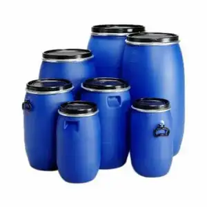 55 Gal. Blue Plastic Drum for Liquid storage with open lids | Different sizes of Blue plastic Drums And Barrels for sale