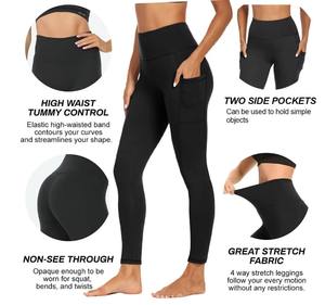 Butter Soft Yoga <b>Leggings</b> for Women High Waist Cotton Spandex Yoga Pants ODM Gym Fitness Workout <b>Legging</b> Manufacturer - Product Image 4