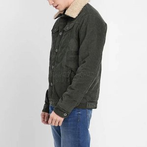 Manteau en daim et laine pour homme, rembourré de duvet écologique, finition douce, style long, pour les voyages décontractés, usage urbain, personnalisable - Product Image 2