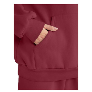 Oversized Women's Jogging Wear Tracksuit Breathable Windproof 2 Piece Hooded Sweatsuits Custom Made Hoodie & Jogger Set - Product Image 3